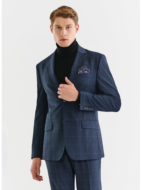 Pako Lorente Pako Lorente Marynarka P23SP-3G-009 Granatowy Slim Fit