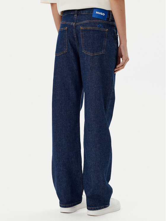 HUGO HUGO Jeansy Elyah_B 50520594 Tmavomodrá Straight Fit