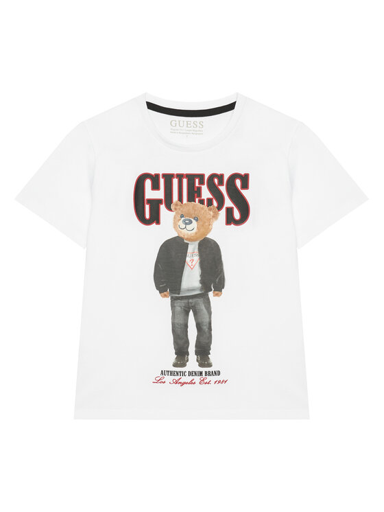 Guess Guess Majica L6RI11 K8HM4 Bela Regular Fit