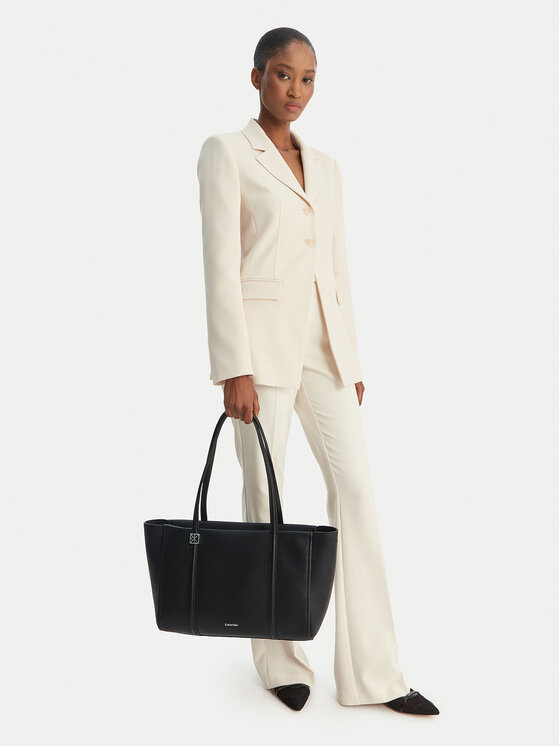 Calvin Klein Geantă Emblem Hw Pebble Tote LV04F3424G Negru