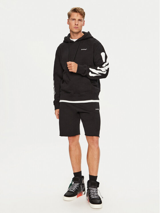Off-White Off-White Αθλητικό σορτς OMCI006S22FLE0151001 Μαύρο Regular Fit