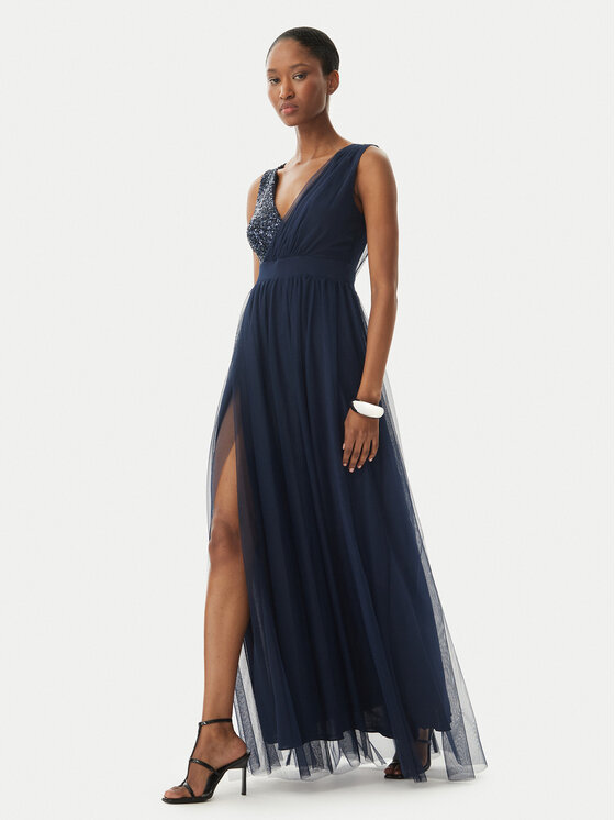 Rinascimento Rinascimento Večernja haljina CFC0123704003 Tamnoplava Regular Fit