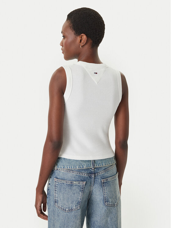 Tommy Jeans Tommy Jeans Top DW0DW22577 Bílá Slim Fit