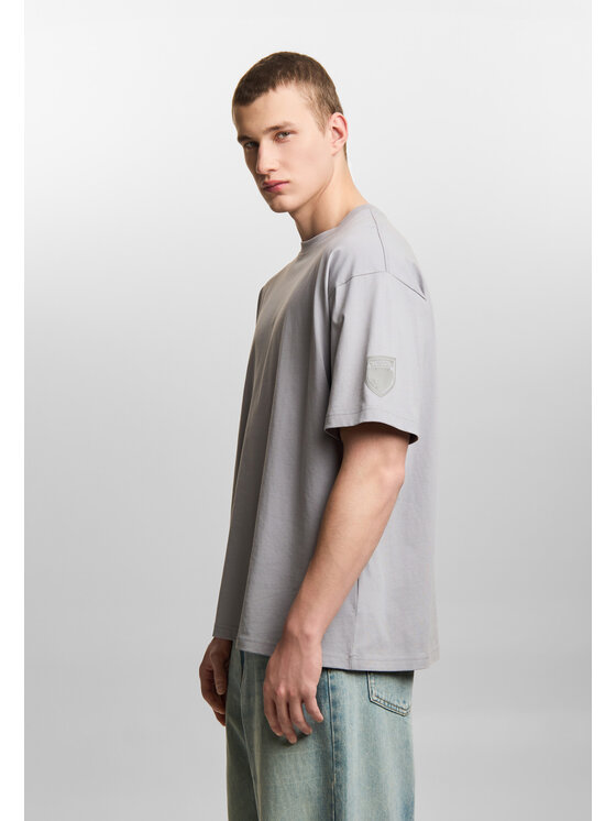 PROSTO. PROSTO. T-Shirt KL261MTEE1101-Shield Splash Szary Oversize