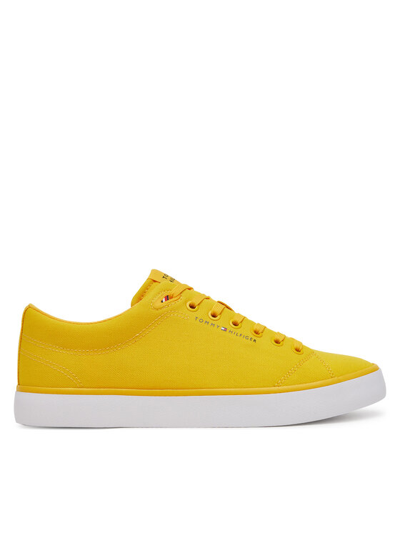 Męskie Tenisówki Tommy Hilfiger, Rozmiar 41, Żółte, Th Hi Vulc Low Core Canvas FM0FM05396