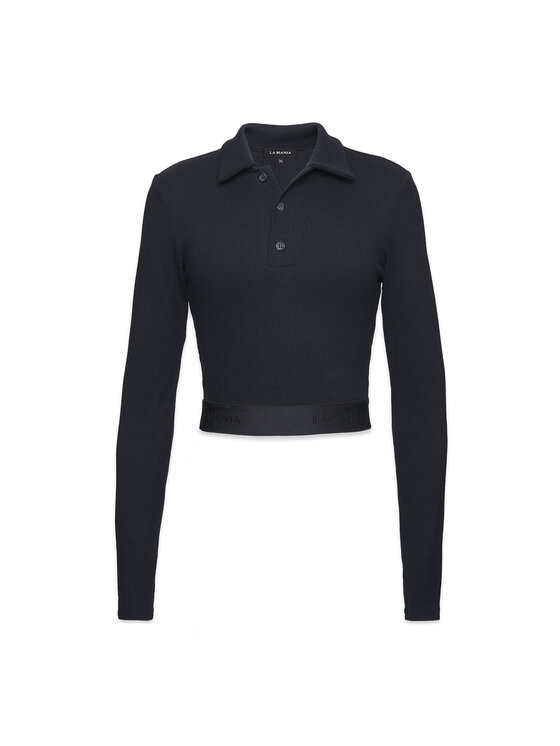 La Mania La Mania Blusa OTTILE LONGSLEEVE Nero Basic Fit
