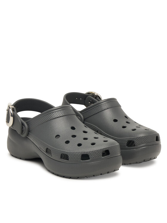 Crocs Crocs Nazouváky Classic Platform Buckle Clog 213230 Šedá