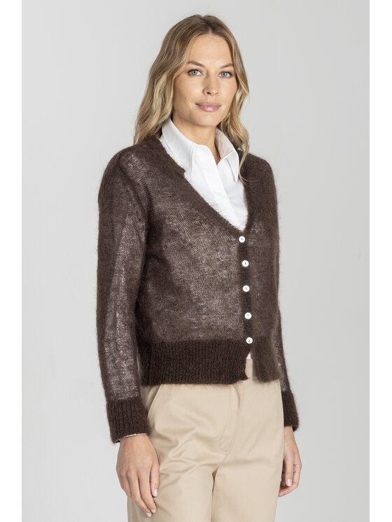 Deni Cler Milano Deni Cler Milano Kardigan T-DC-U451-E5-95-70-1 Brązowy Regular Fit
