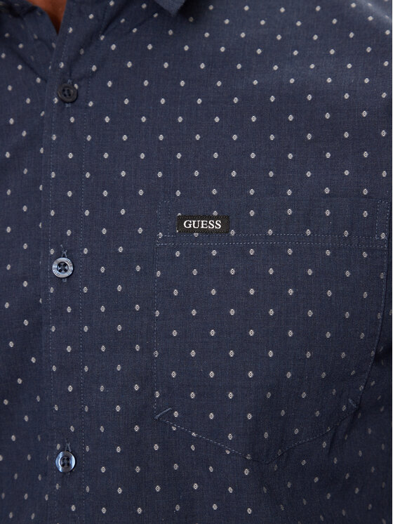 Guess Guess Srajca M4BH42 WGK50 Mornarsko modra Regular Fit