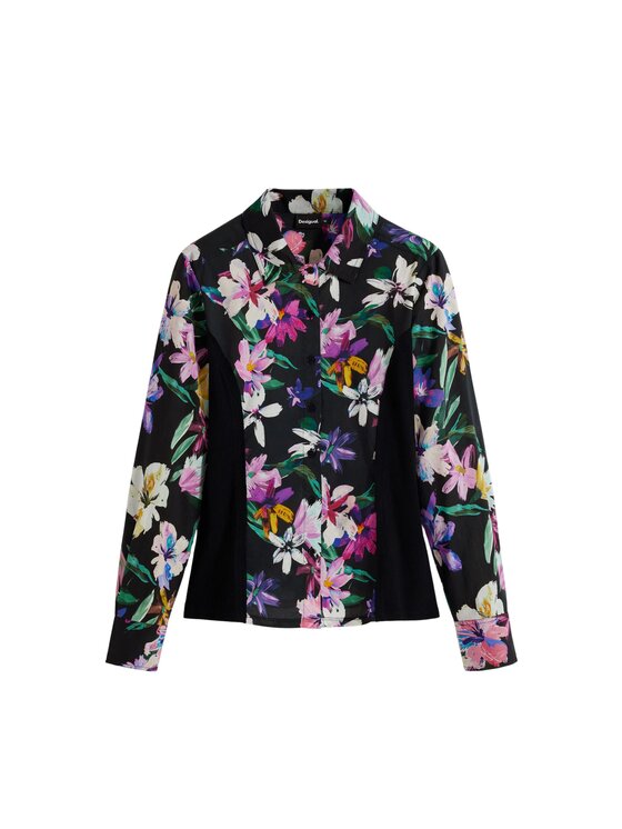 Desigual Desigual Πουκάμισο CAM_COSTADILLO Μαύρο Regular Fit