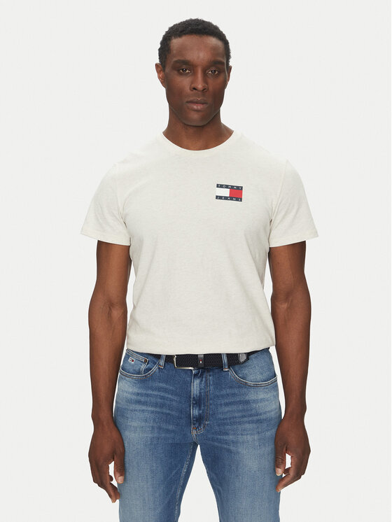 Tommy Jeans Tommy Jeans Тишърт Essential DM0DM20740 Кремав Slim Fit