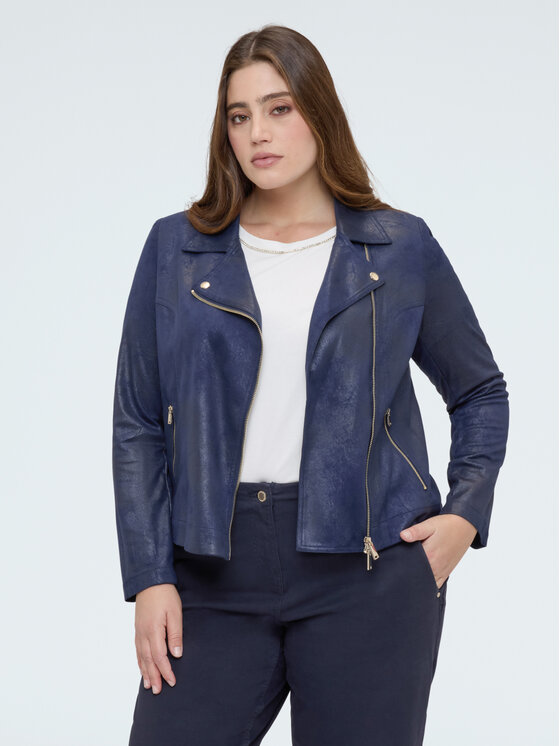 Fiorella Rubino Fiorella Rubino Giacca in similpelle R327T001301N034 Blu Regular Fit
