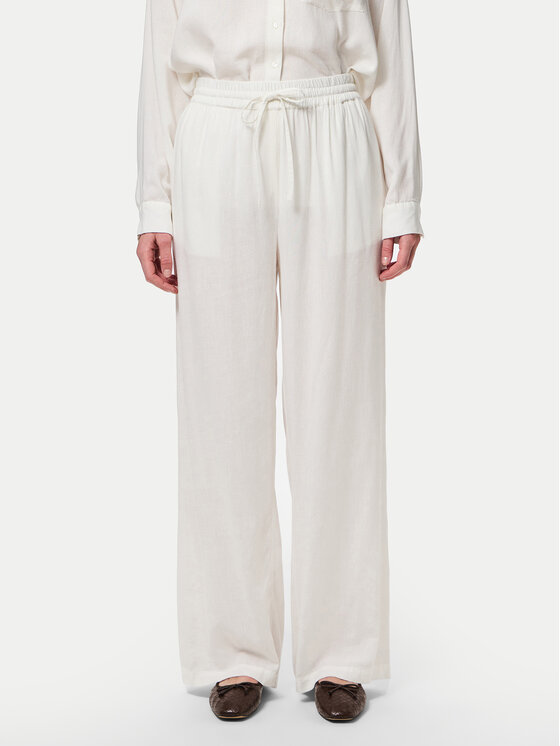 Pieces Bavlnené nohavice Pia 17149314 Biela Wide Leg