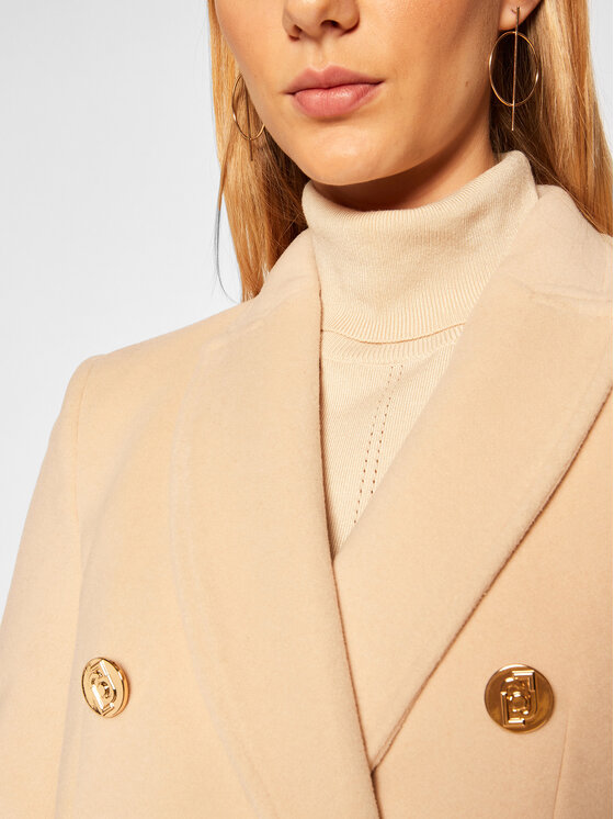 Liu Jo Liu Jo Wollmantel CF0010 T2403 Beige Regular Fit