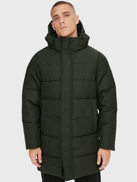 Only & Sons Only & Sons Žieminis paltas Carl Long 22020156 Žalia Regular Fit