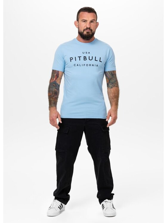 PITBULL PITBULL T-Shirt USA CAL Niebieski jasny Regular Fit