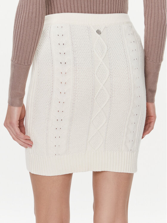 Guess Guess Minigonna W4RD58 Z37L1 Écru Slim Fit