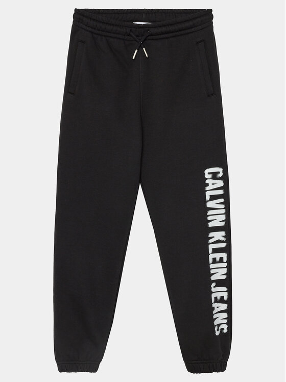 Calvin Klein Jeans Calvin Klein Jeans Teplákové kalhoty Pixel Logo IB0IB01935 Černá Relaxed Fit