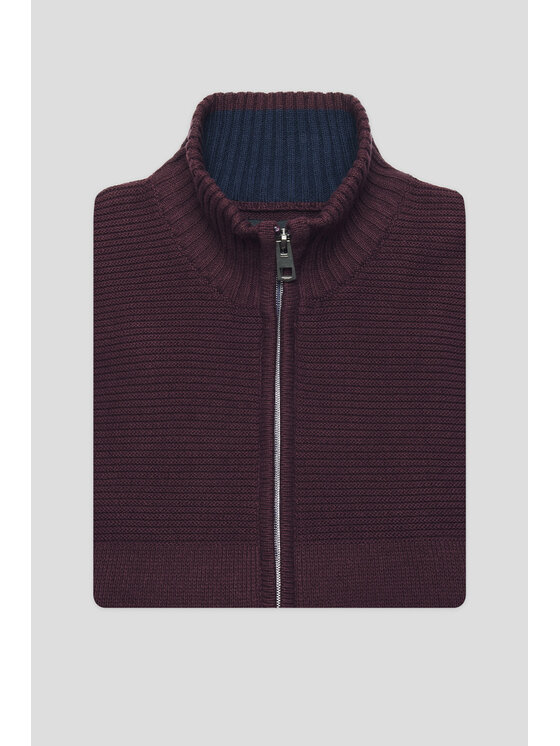 Lancerto Lancerto Sweter Craig SW073224000093 Bordowy Regular Fit