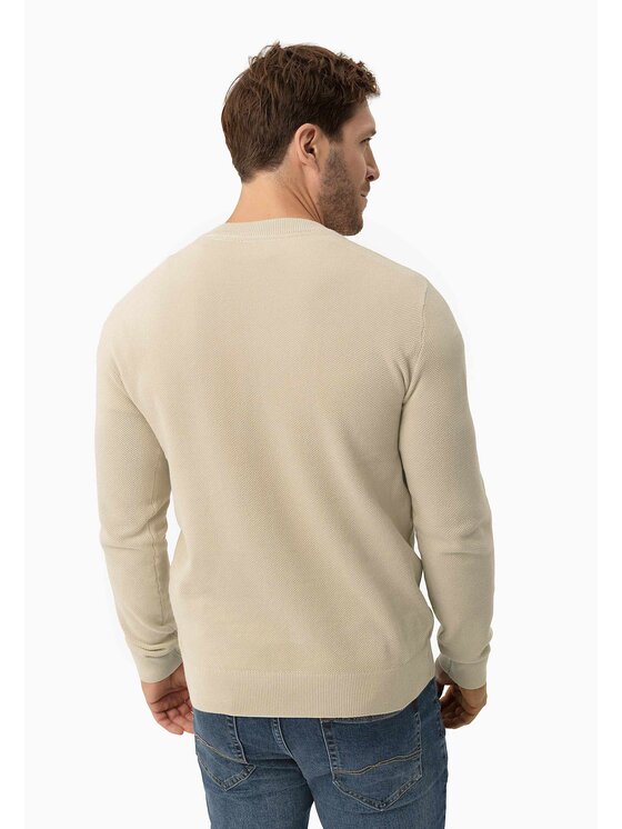 Volcano Volcano Sweter S-LOGAN Beżowy Regular Fit