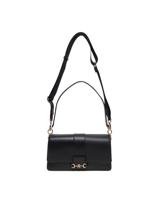 Tommy Hilfiger Tommy Hilfiger Torebka Heritage Leather Conv Crossover AW0AW17399 Czarny