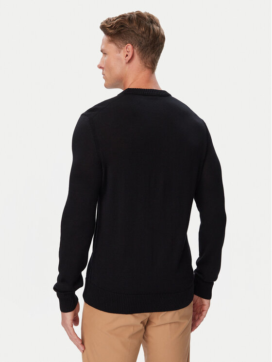 BOSS BOSS Megztinis 50578034 Juoda Regular Fit