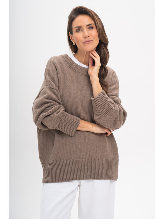 Salme Salme Sweter Livia Beżowy Oversize