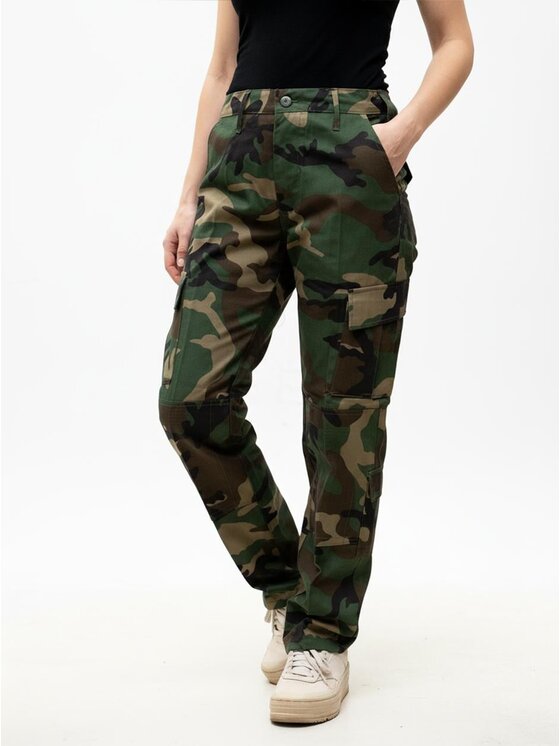 Jigga Wear Jigga Wear Spodnie cargo Bojówki moro camo taktyczne ripstop 130536 Zielony Regular Fit