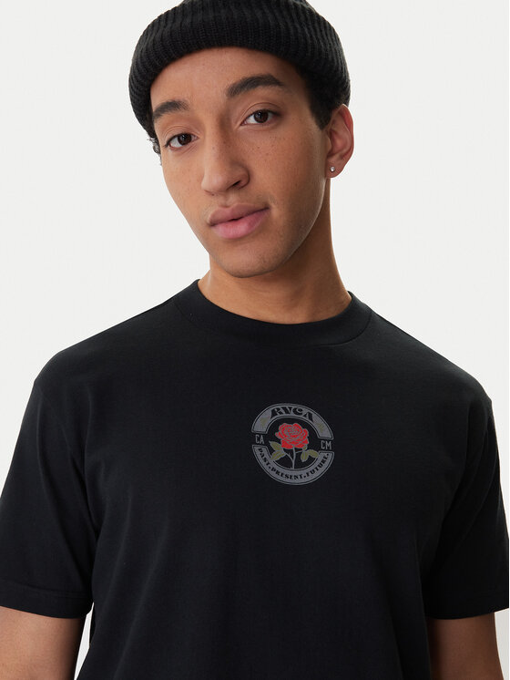 RVCA RVCA Тишърт Roses Poster EVYZT00281 Черен Regular Fit