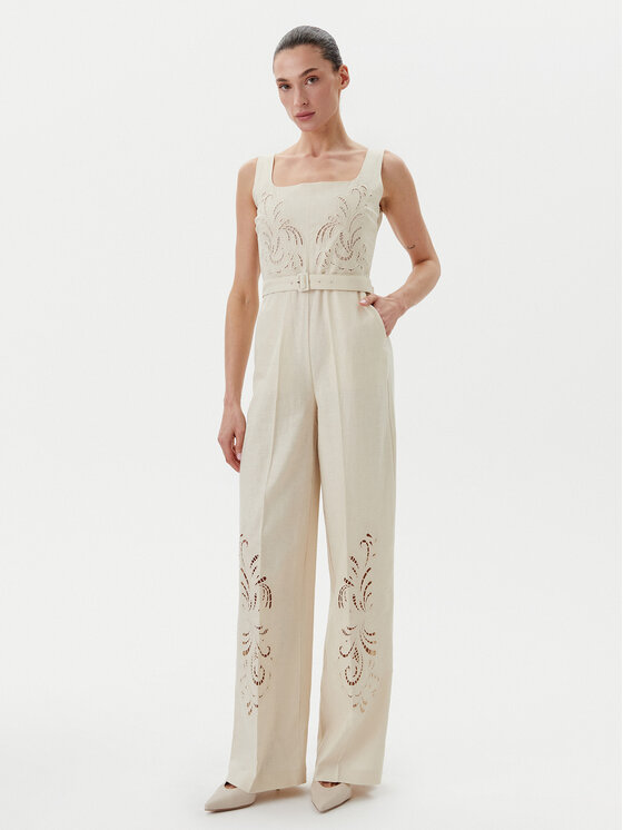 TWINSET TWINSET Salopetă 251TP2163 Bej Straight Fit