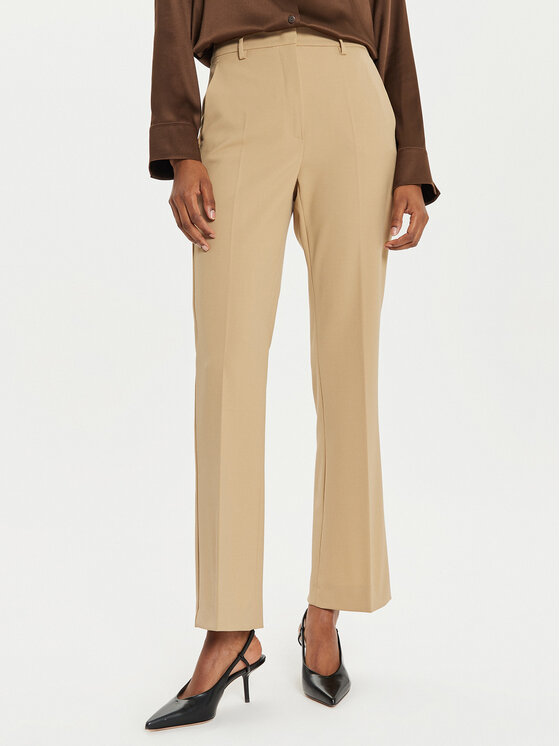 Weekend Max Mara Weekend Max Mara Riidest püksid Estasi 2425136032 Beež Straight Fit