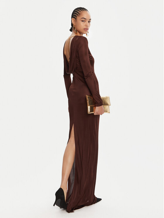 Elisabetta Franchi Elisabetta Franchi Večerna obleka AB-R10-56E2-V690 Rjava Regular Fit