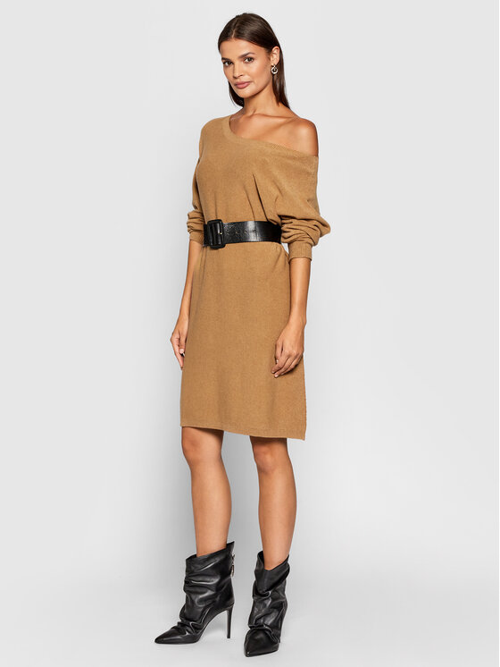 Vestito di maglia 3M8335 Marrone Oversize