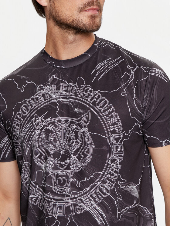 Plein Sport Plein Sport Tričko FADC MTK7513 STE003N Čierna Regular Fit