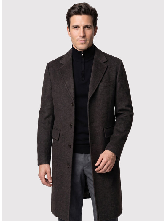 Pako Lorente Pako Lorente Płaszcz wełniany P26WF-7X-014 Brązowy Straight Fit