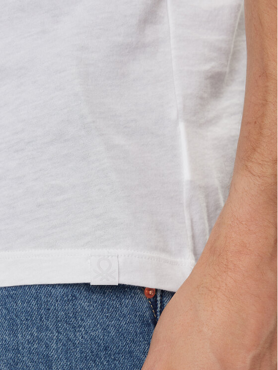 United Colors Of Benetton United Colors Of Benetton T-krekls 3P7XU108X Balts Regular Fit