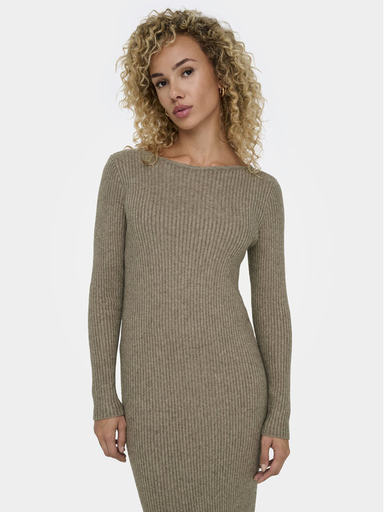 ONLY ONLY Strickkleid Katia 15324649 Beige Slim Fit