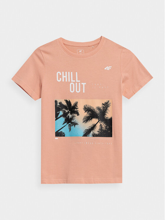 4F 4F T-shirt 4FJSS23TTSHM288 Ružičasta Regular Fit