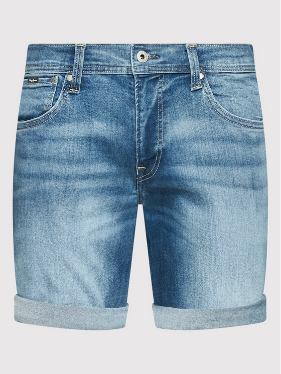 Pepe Jeans Pepe Jeans Szorty jeansowe Cane PM800934 Niebieski Slim Fit