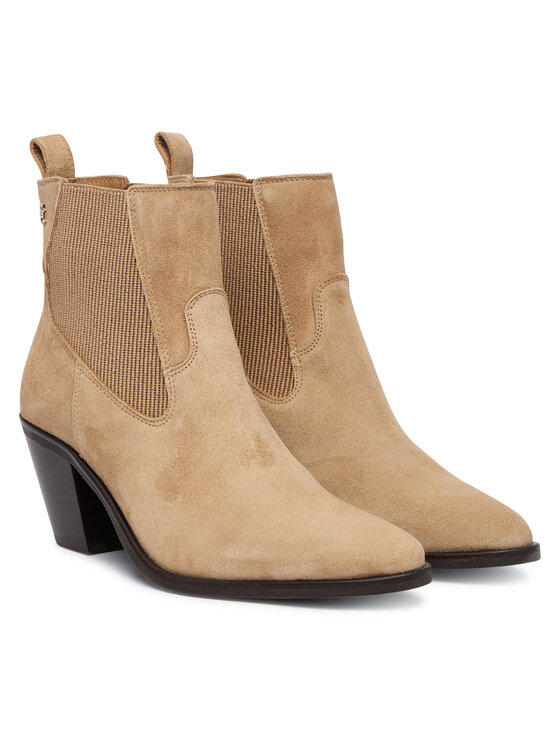 Tommy Hilfiger Tommy Hilfiger Stiefeletten Suede Western Chelsea Boot FW0FW09581 Beige