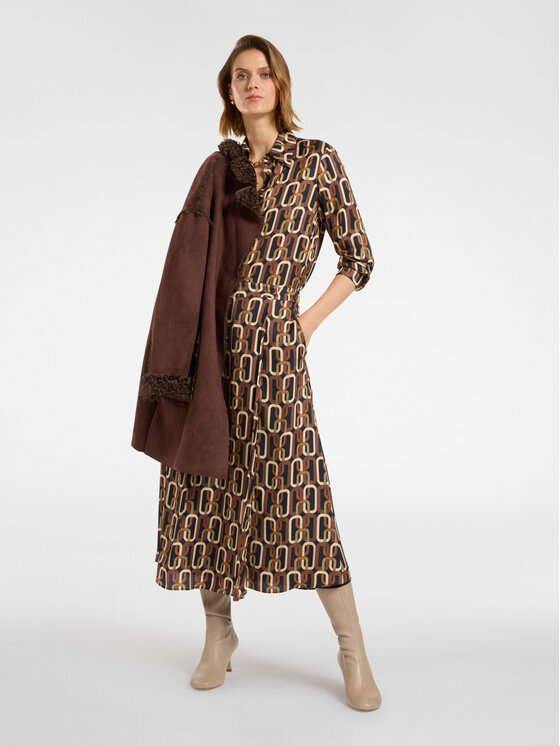 Elena Mirò Elena Mirò Gonna midi 1042P200065N002 Marrone A-Line Fit