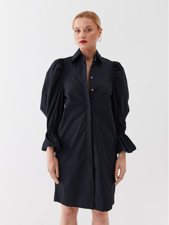 KARL LAGERFELD Srajčna obleka Hun's Pick 230W1302 Črna Regular Fit