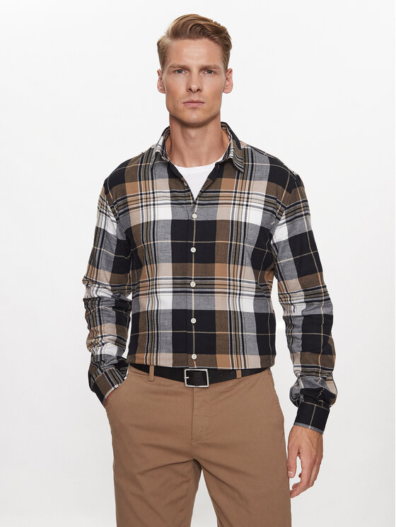 Lindbergh Košeľa 30-203482 Béžová Slim Fit