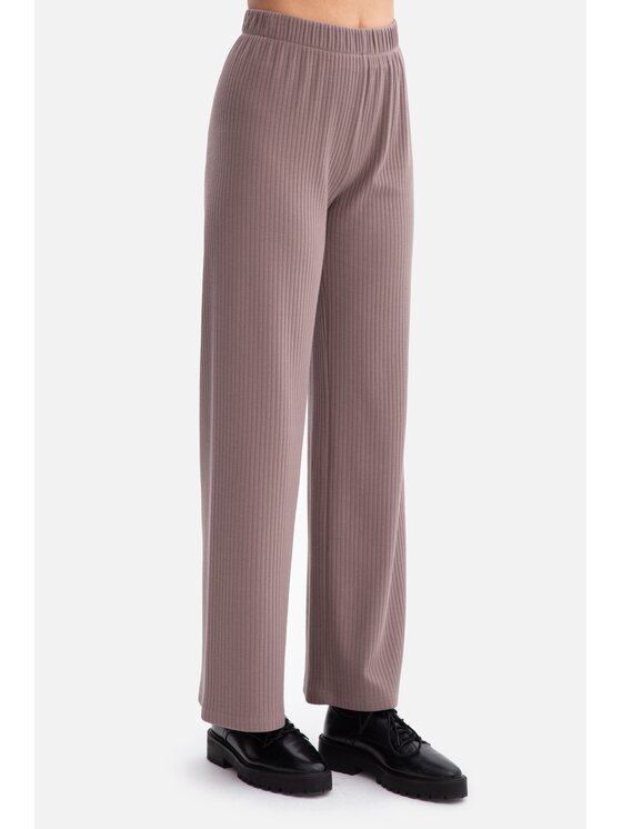 BeWear BeWear Spodnie dzianinowe b300 Brązowy Baggy Fit