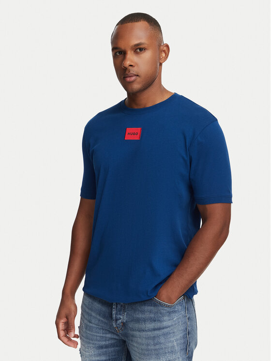 HUGO HUGO T-Shirt Diragolino212 50447978 Modrá Regular Fit