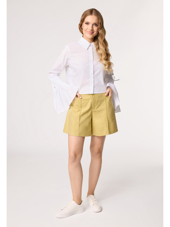 LAURELLA LAURELLA Kalhoty z materiálu LAURELLA 3UL018900 Zelená Regular Fit