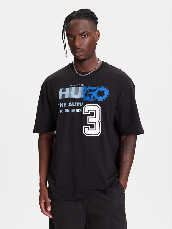 HUGO HUGO T-Shirt Nesite 50544168 Czarny Loose Fit
