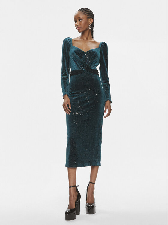 Nissa Nissa Коктейльна сукня RS13721 Зелений Slim Fit