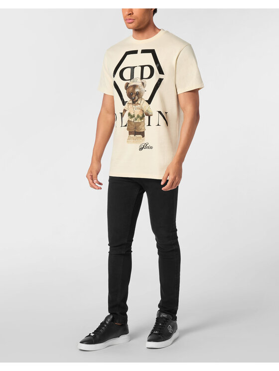 PHILIPP PLEIN PHILIPP PLEIN T-Shirt 27065 Beżowy Regular Fit