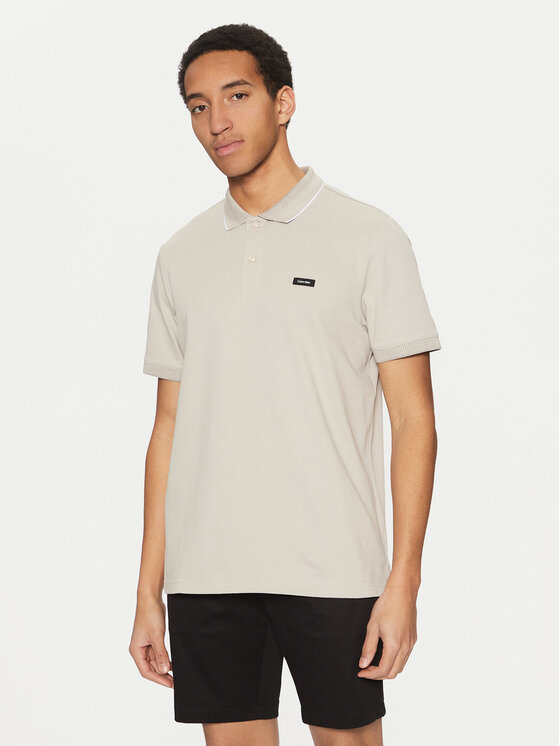 Calvin Klein Calvin Klein Polo K10K114141 Beżowy Regular Fit